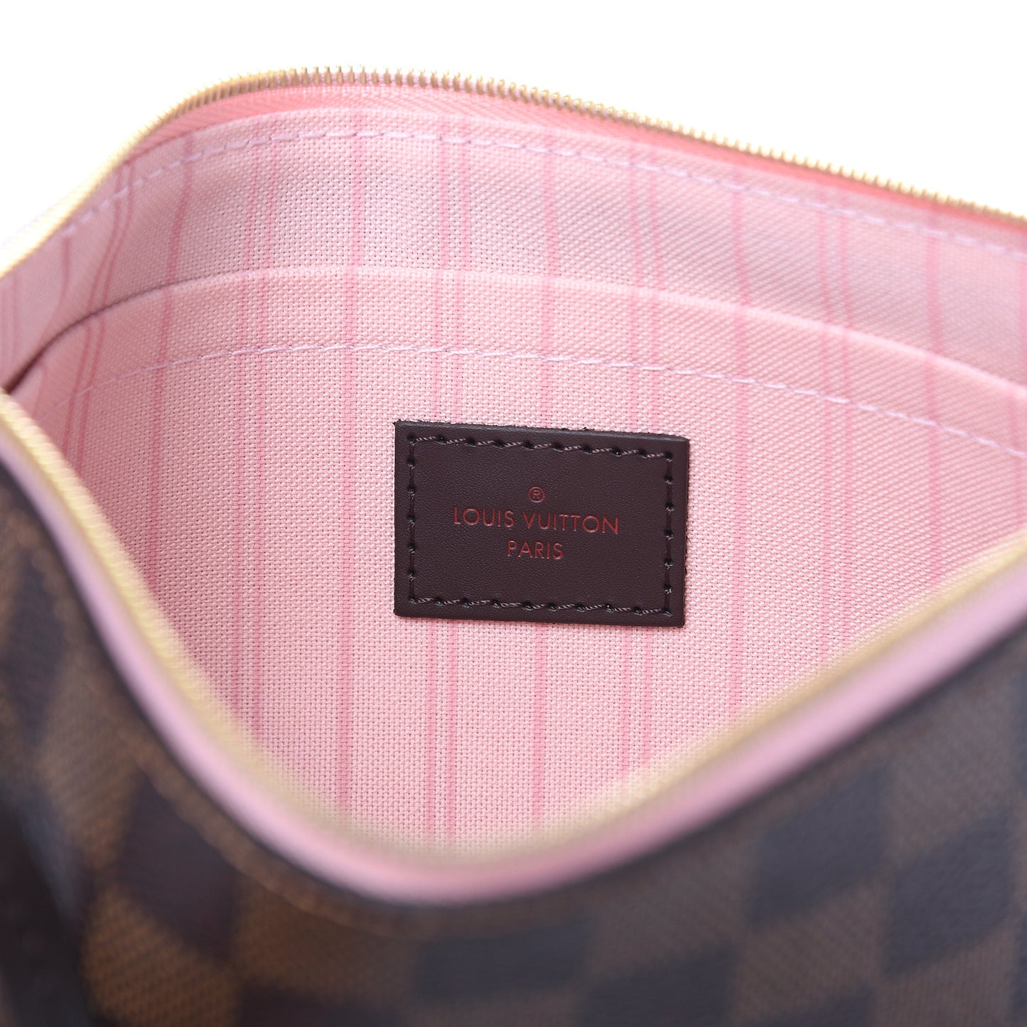 Damier Ebene Neverfull MM GM Pochette Rose Ballerine