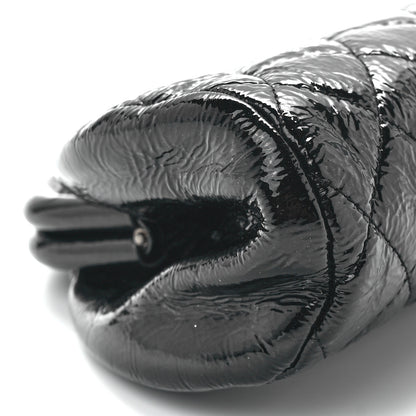 Chanel Distressed Patent Quilted Timeless Clutch Black 10 of 11