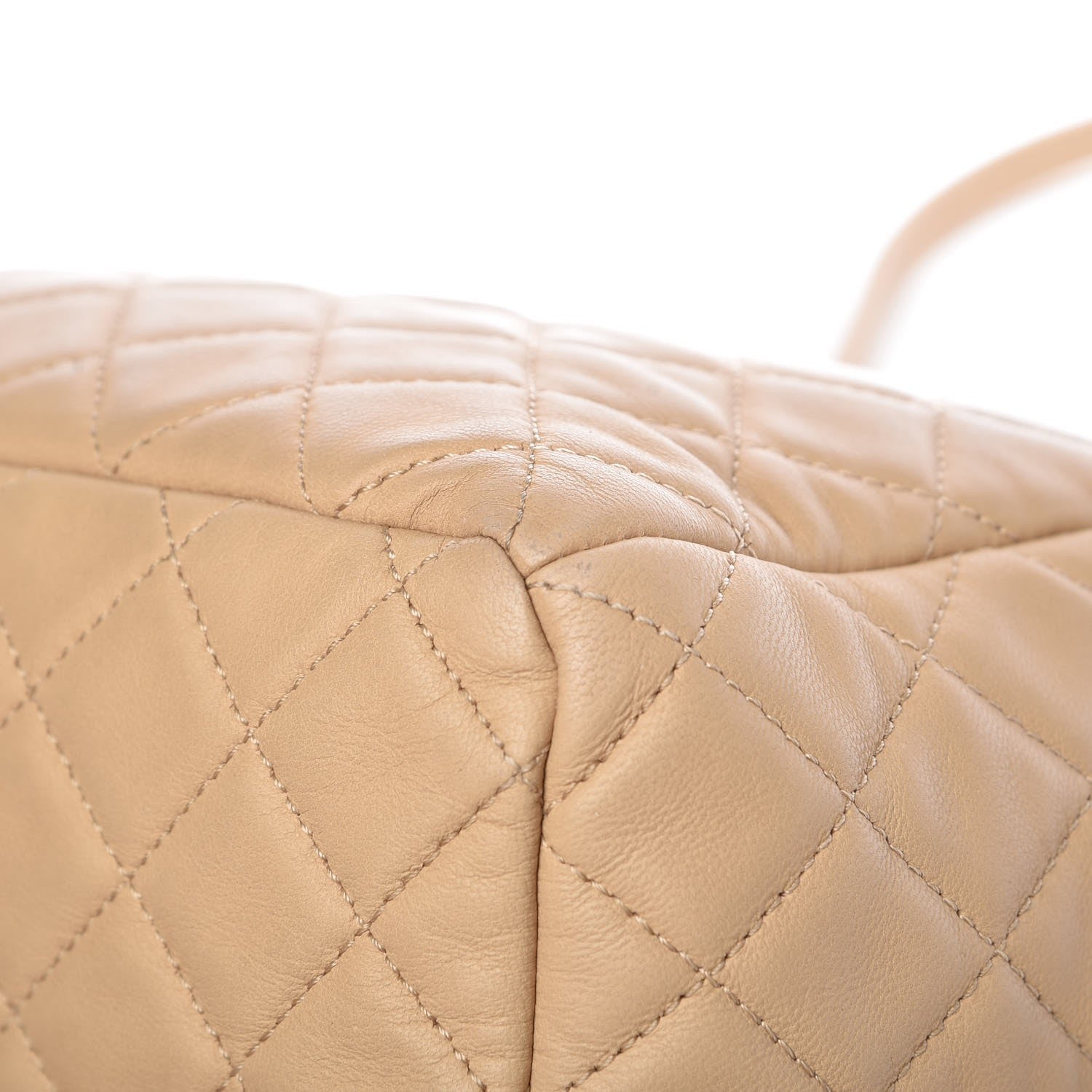 Chanel Lambskin Quilted Small CC Chain Bucket Bag Beige 12 of 13
