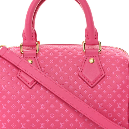 Louis Vuitton Calfskin Nanogram Embossed Speedy Bandouliere 20 Rose 7 of 17