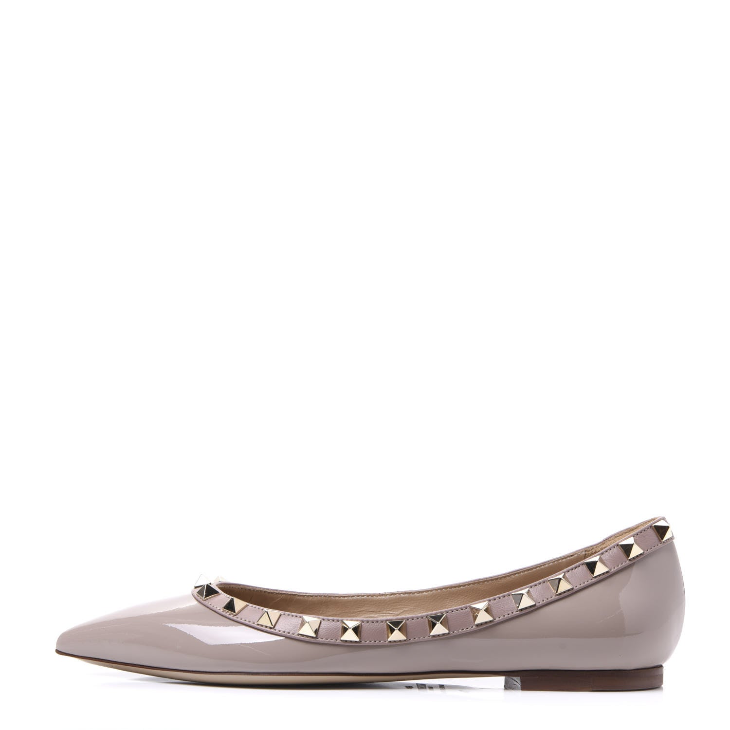 Valentino Garavani Patent Rockstud Ballerina Flats 36 Poudre 1 of 9