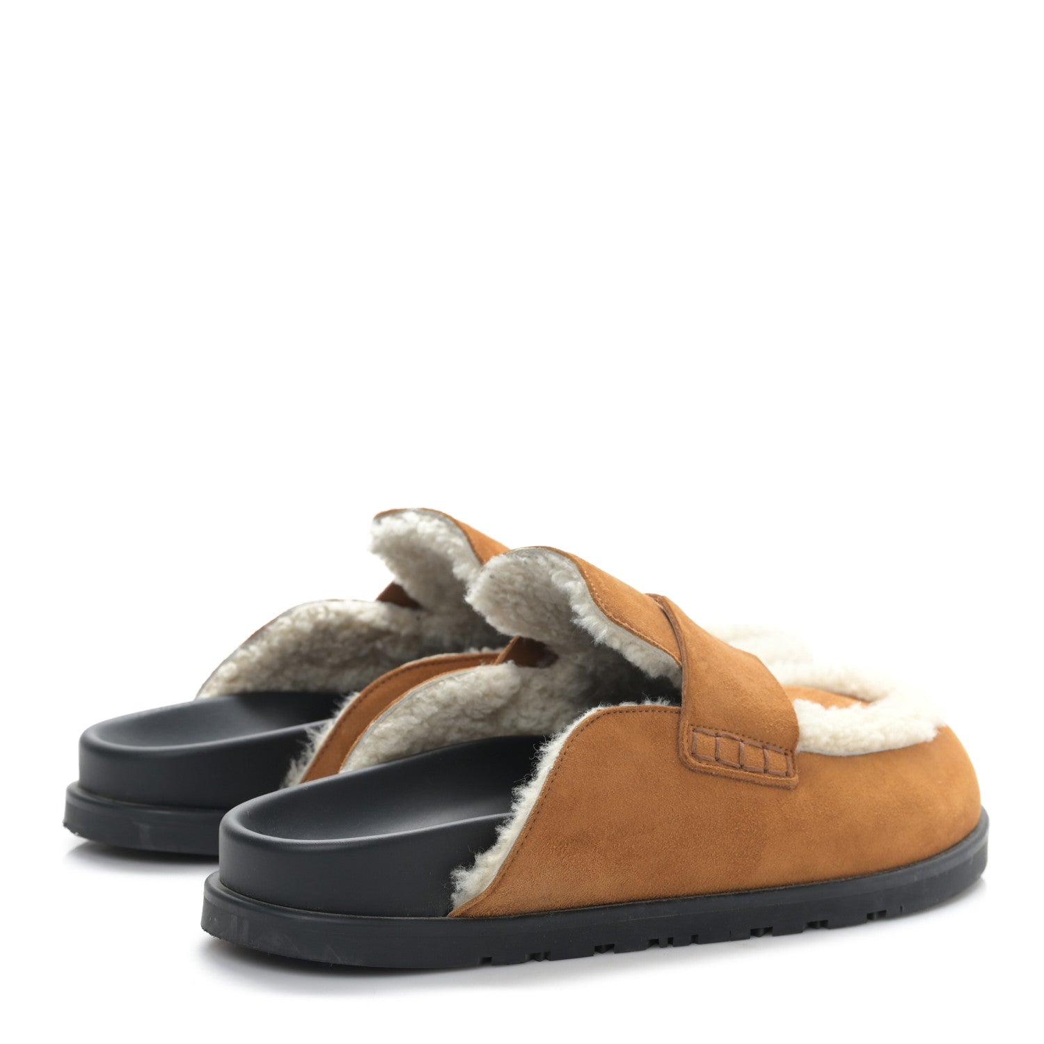 Hermes Suede Goatskin Shearling Go Mules 41 Beige Kraft Ecru 41 Beige Kraft Ecru 4 of 7
