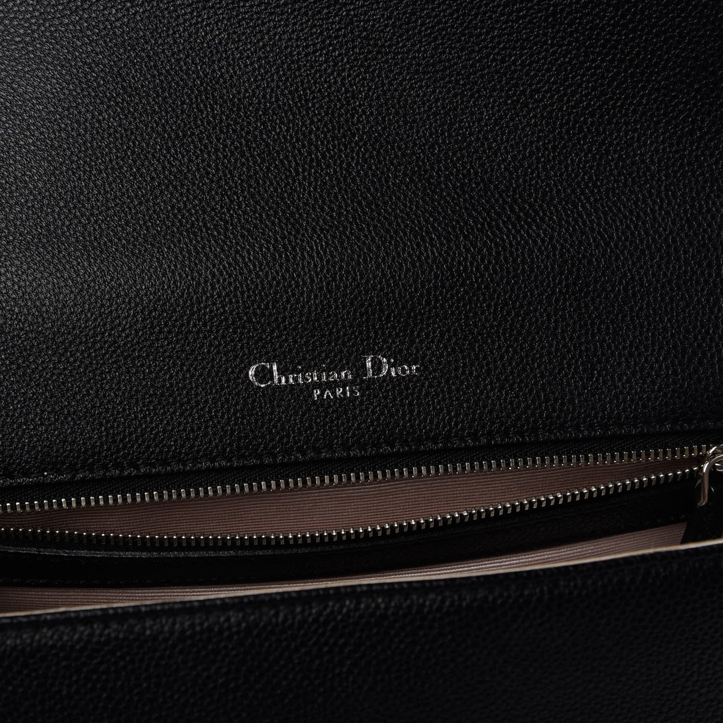 Grained Calfskin Medium Diorama Flap Bag Black