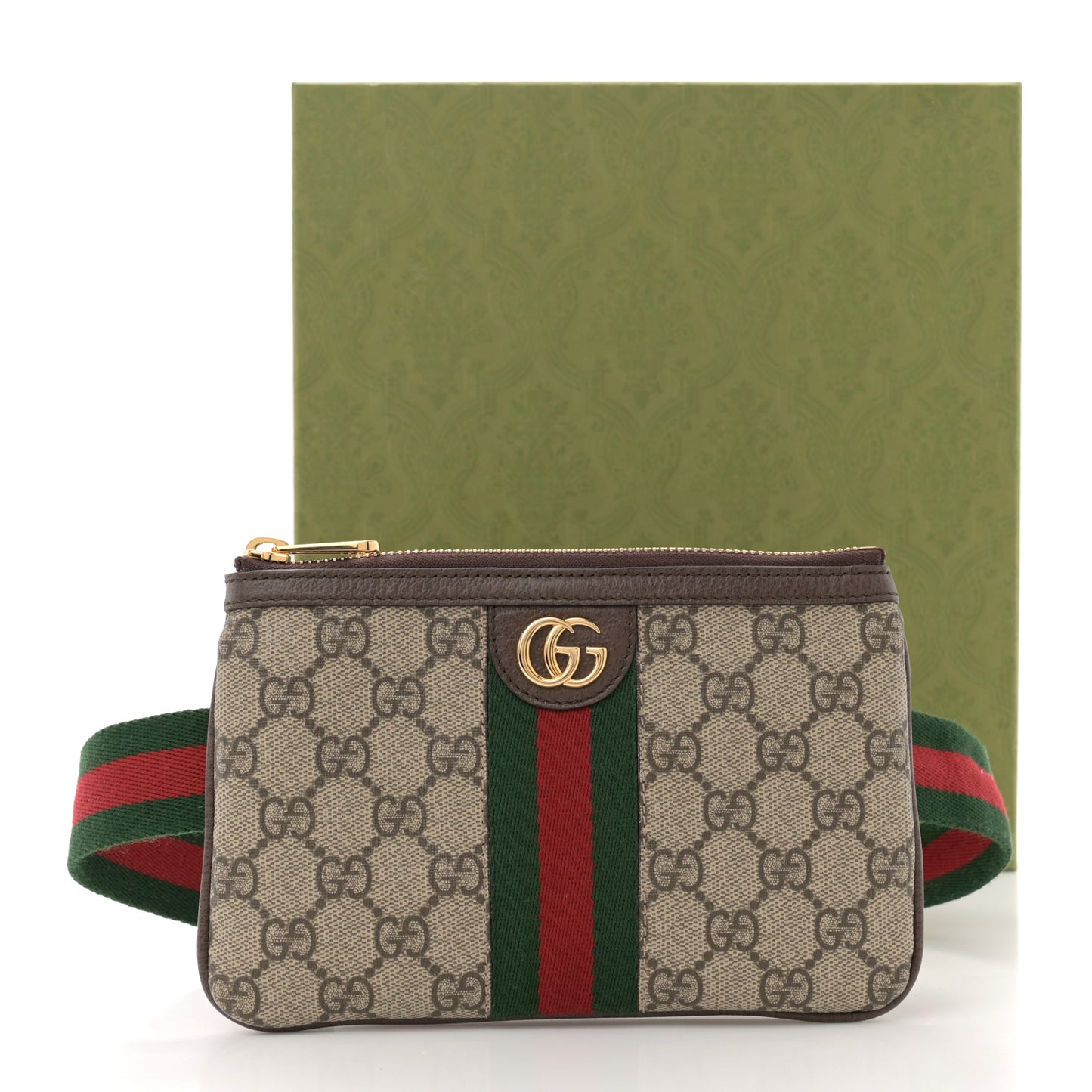 GG Supreme Monogram Web Ophidia Utility Belt Bag 85 34 Beige Ebony New Acero