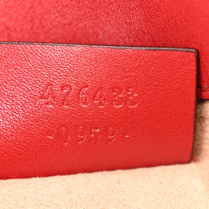 Gucci Calfskin Matelasse Super Mini GG Marmont Shoulder Bag Hibiscus Red 7 of 10