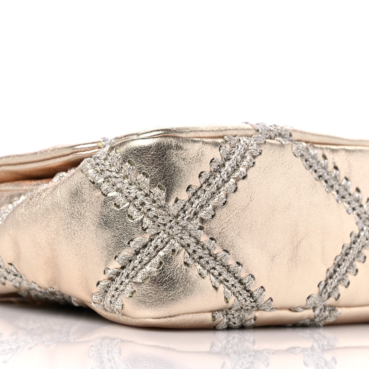 Chanel Metallic Calfskin Crochet Medium Chanel 19 Flap Gold 8 of 11