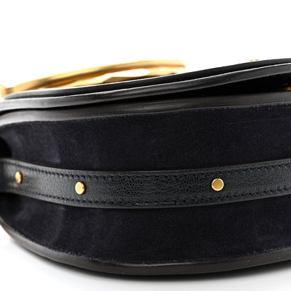 Chloe Calfskin Suede Small Nile Bracelet Bag Black 9 of 12