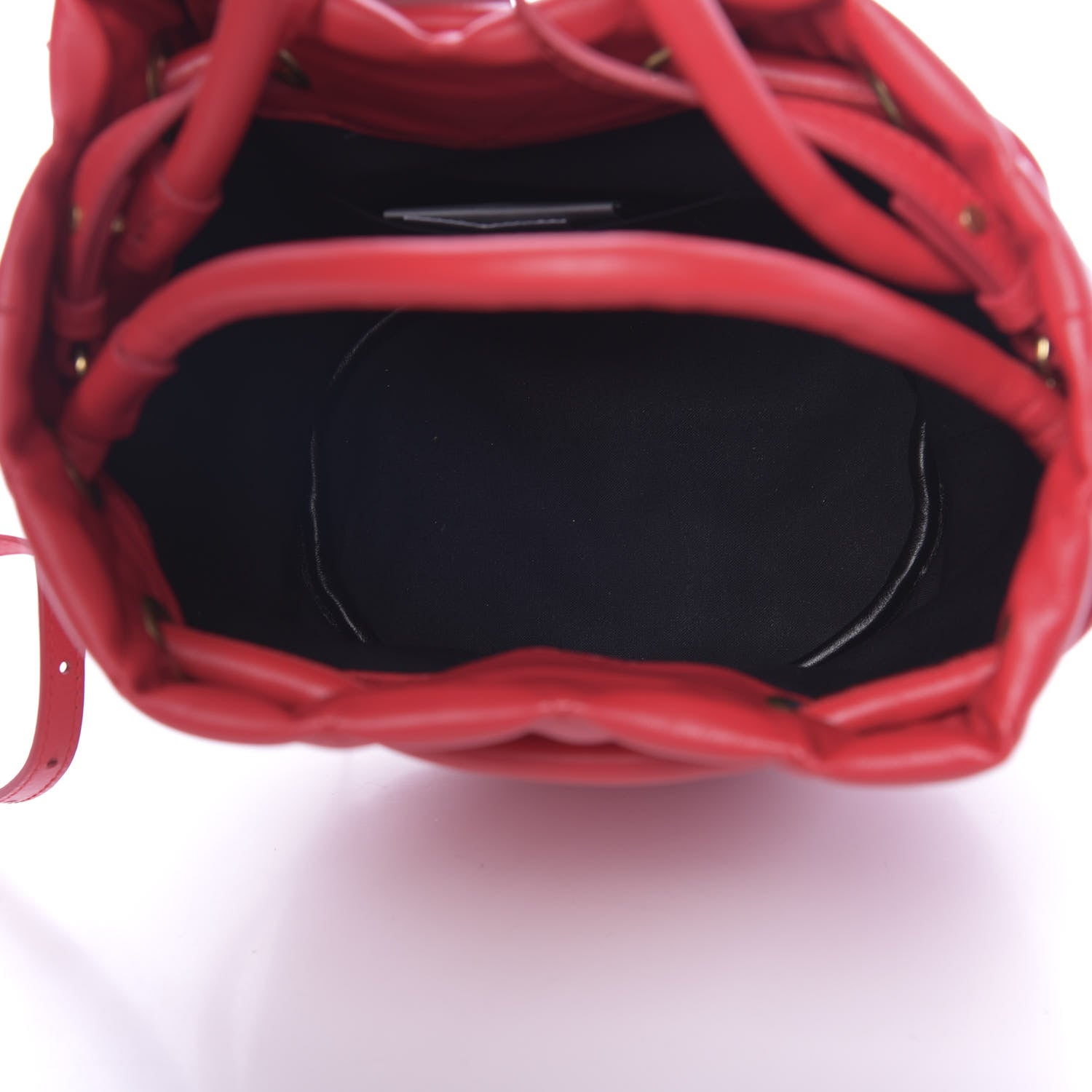 Balenciaga Nappa Calfskin Quilted Touch B Bucket Bag Bright Red 5 of 9