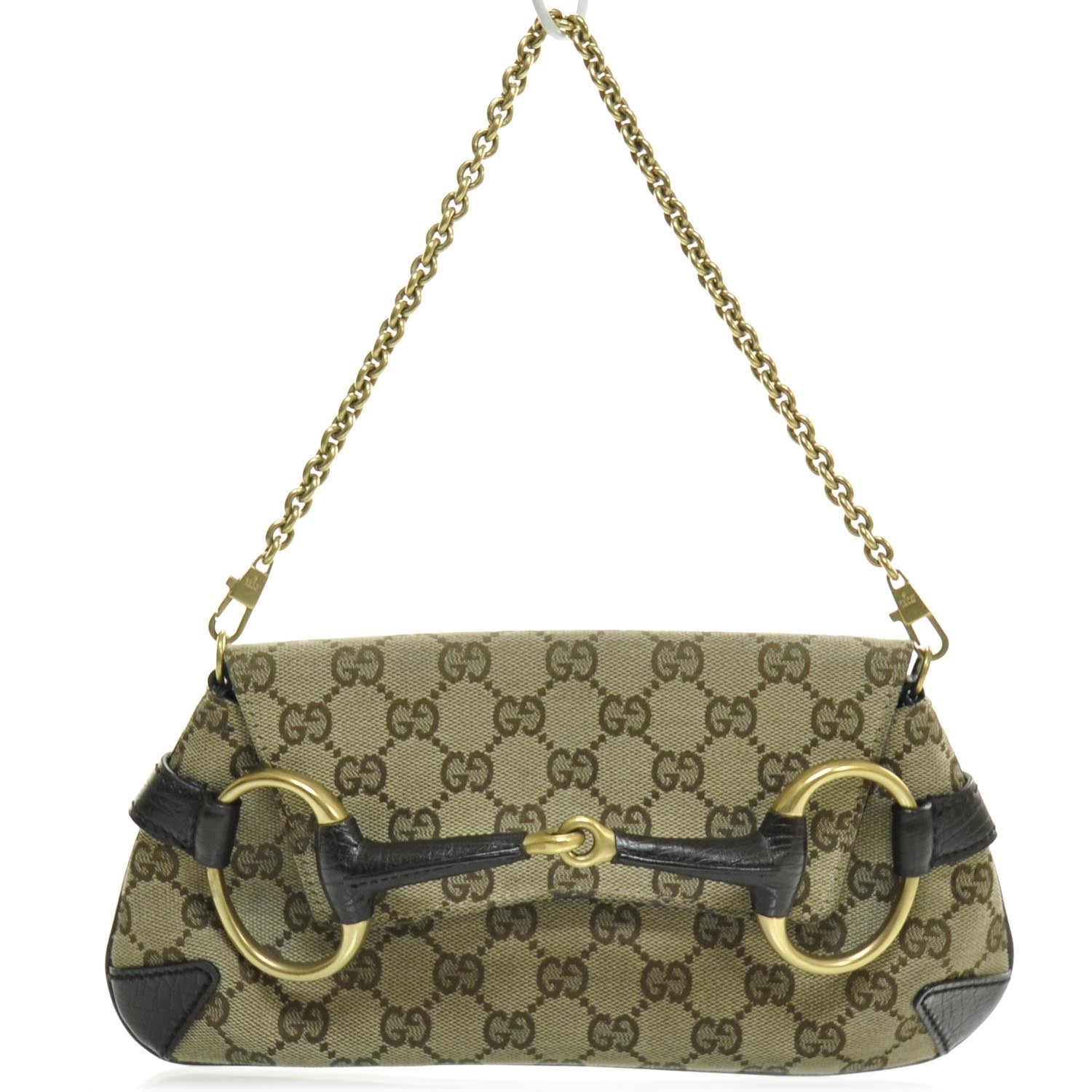Gucci Monogram Horsebit Clutch Ebony 1 of 8