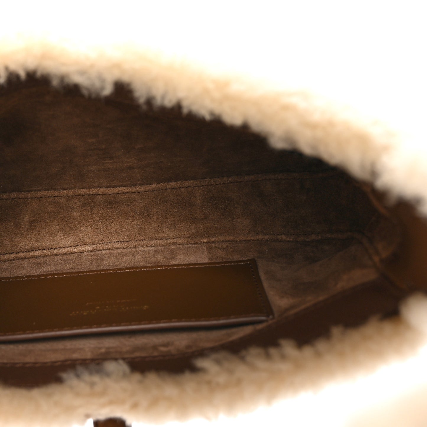 Shearling Le 5 A 7 Mini Hobo Natural Beige