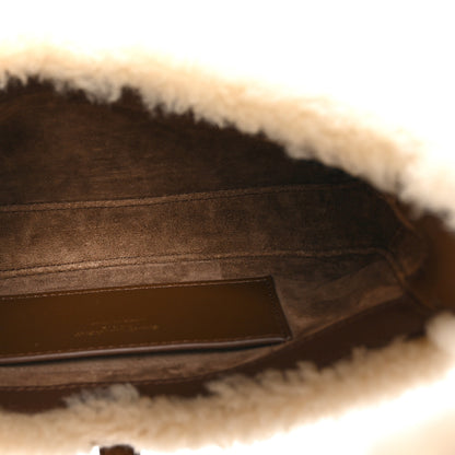 Saint Laurent Shearling Le 5 A 7 Mini Hobo Natural Beige 5 of 10