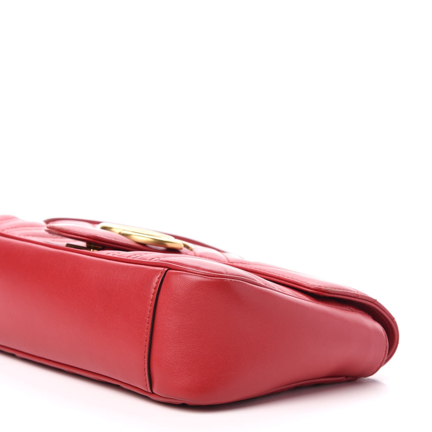 Calfskin Matelasse Small GG Marmont Shoulder Bag Hibiscus Red