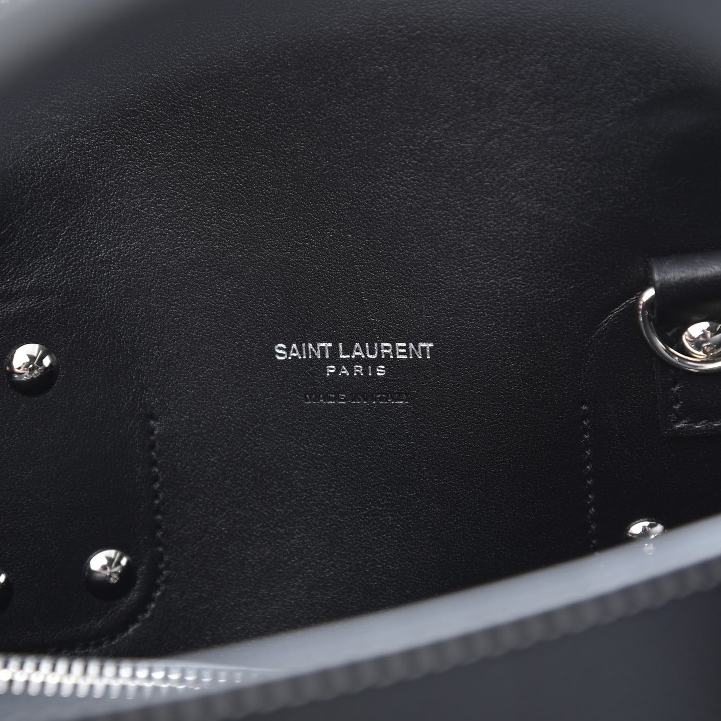 Grained Calfskin Topstitch Small Sac De Jour Black Porcelain