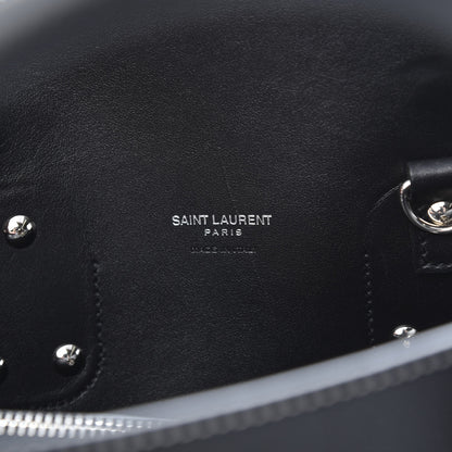 Saint Laurent Grained Calfskin Topstitch Small Sac De Jour Black Porcelain 6 of 11