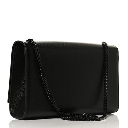 Saint Laurent Grain De Poudre Medium Classic Monogram Kate Satchel Black 3 of 12
