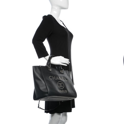 Chanel Caviar Small Studded Deauville Tote Black 3 of 10