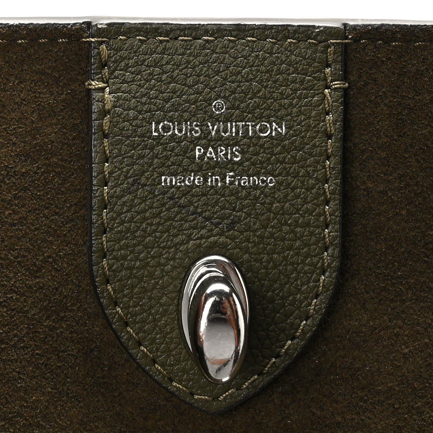 Louis Vuitton Calfskin Lockme Go Tote Green Toffee 6 of 8