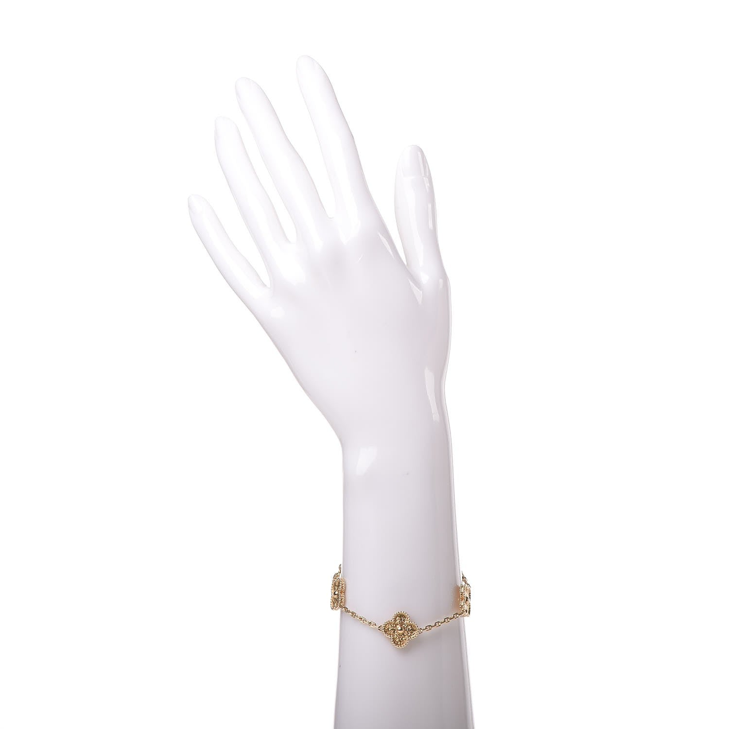 Van Cleef & Arpels 18K Yellow Gold 5 Motifs Vintage Alhambra Bracelet 2 of 5