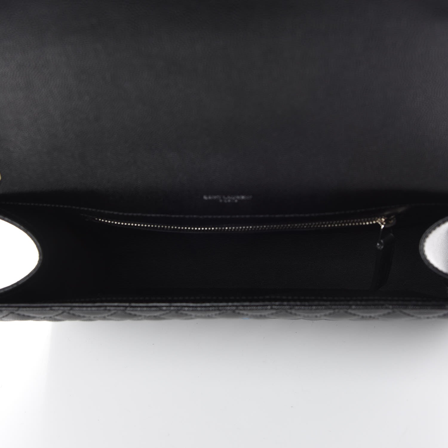 Saint Laurent Grain De Poudre Textured Mixed Matelasse Large Triquilt Monogram Satchel Black 5 of 10