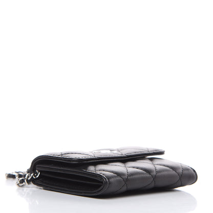 Chanel Lambskin Quilted Card Holder On Chain Black 4 of 9