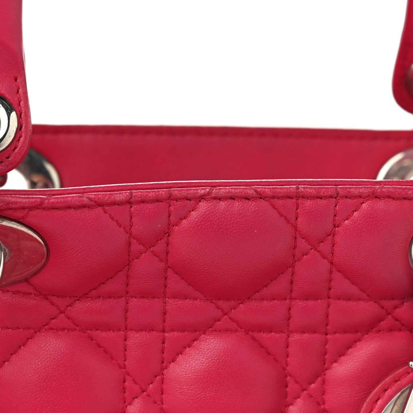 Lambskin Cannage Large Lady Dior Fuchsia