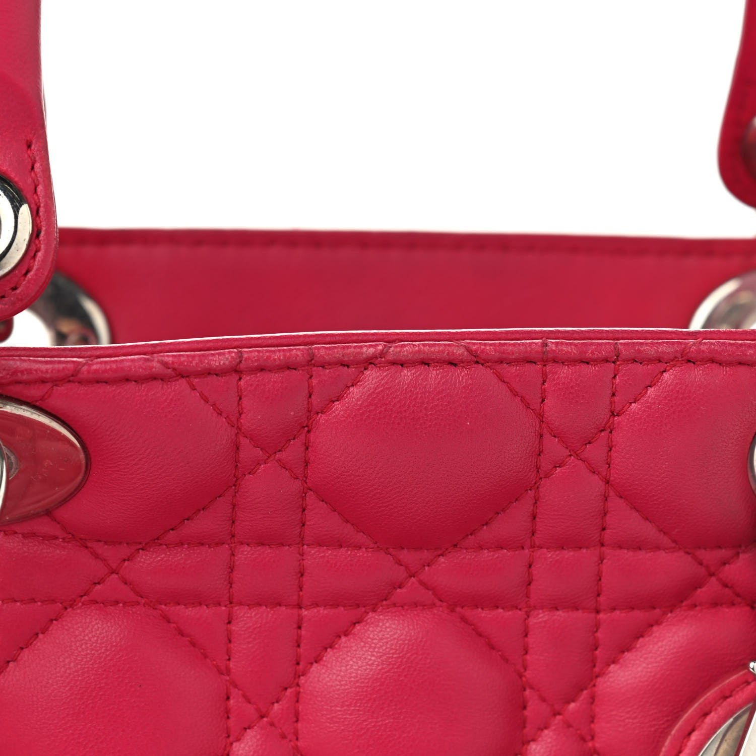 Christian Dior Lambskin Cannage Large Lady Dior Fuchsia 9 of 14