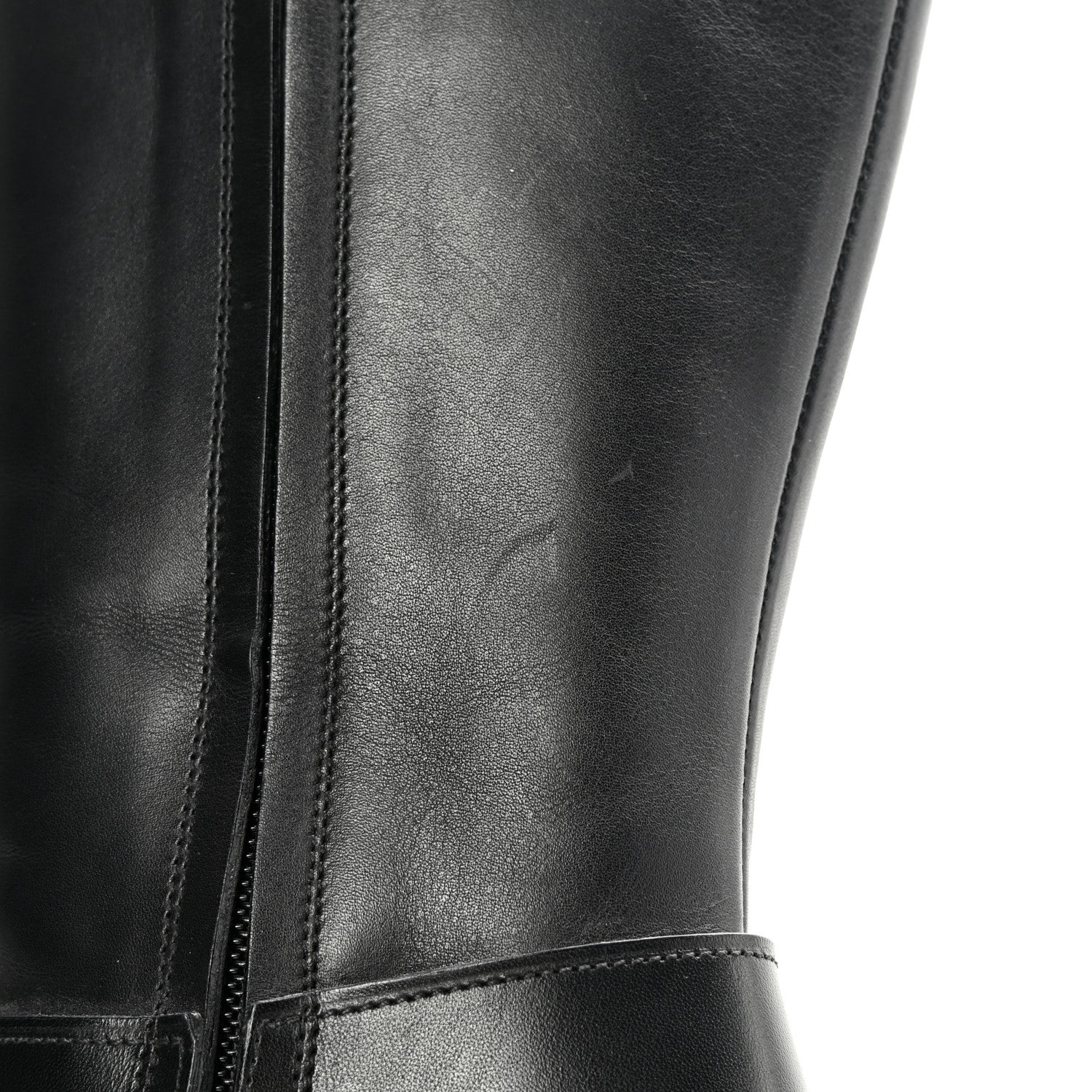 Louis Vuitton Calfskin Belted High Boots 36.5 Black 16 of 18