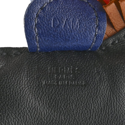 Hermes Milo Lambskin Grigri Rodeo Horse Bag Charm PM Black Bleu Saphir Gold 3 of 4