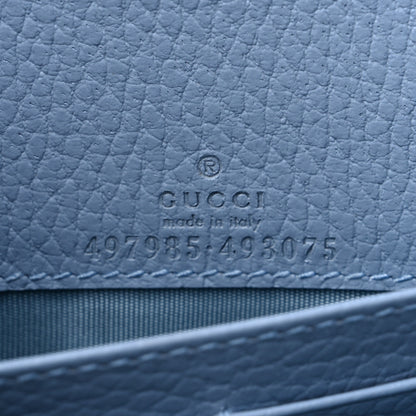 Gucci Dollar Calfskin Enamel Monochrome Mini GG Marmont Chain Wallet Porcelain Light Blue 7 of 9
