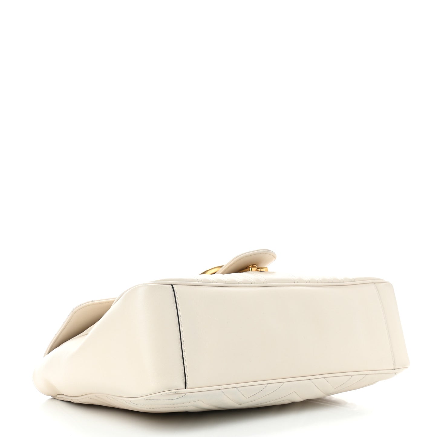 Calfskin Matelasse Large GG Marmont Shoulder Bag Mystic White