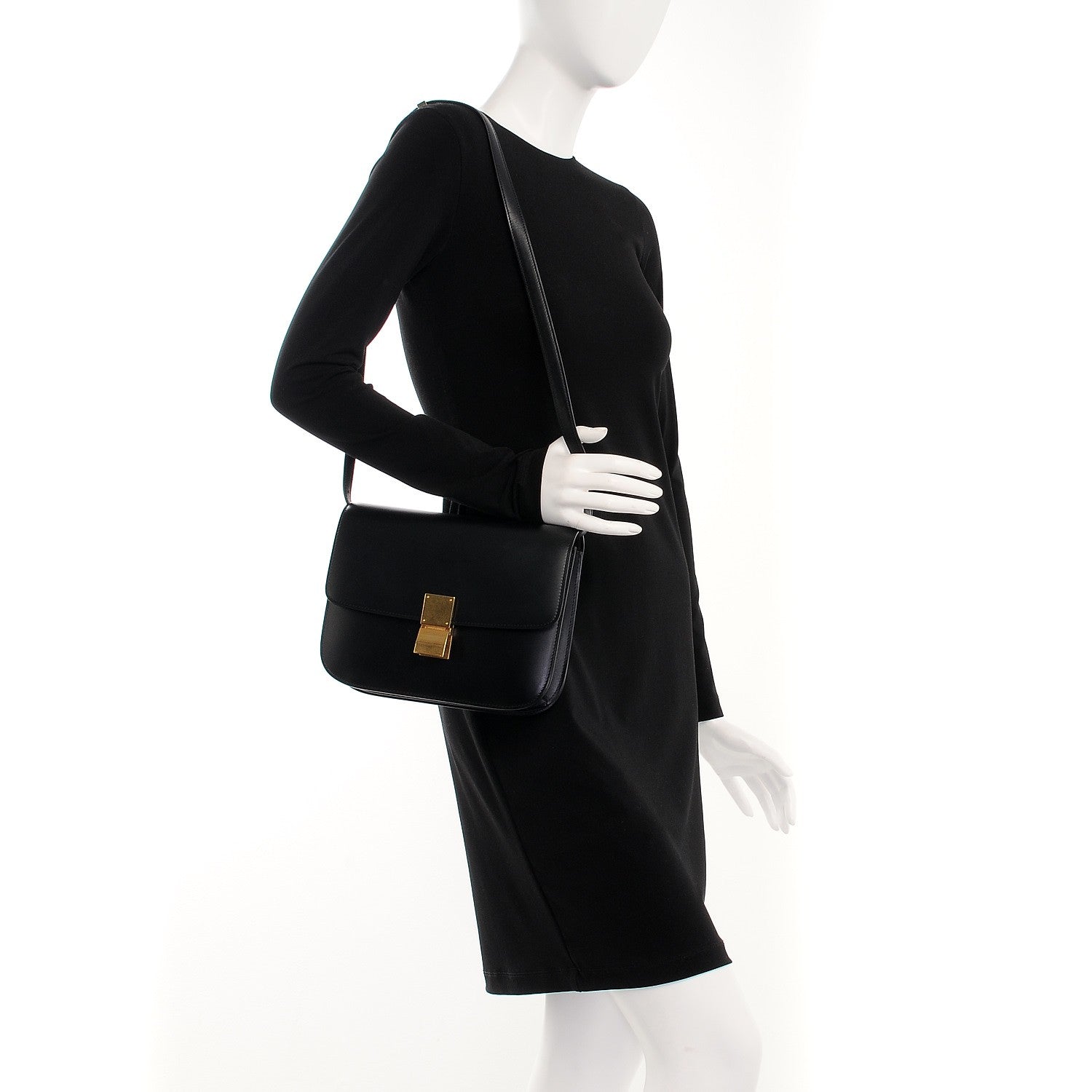 Celine Box Calfskin Medium Classic Box Flap Bag Black 2 of 7