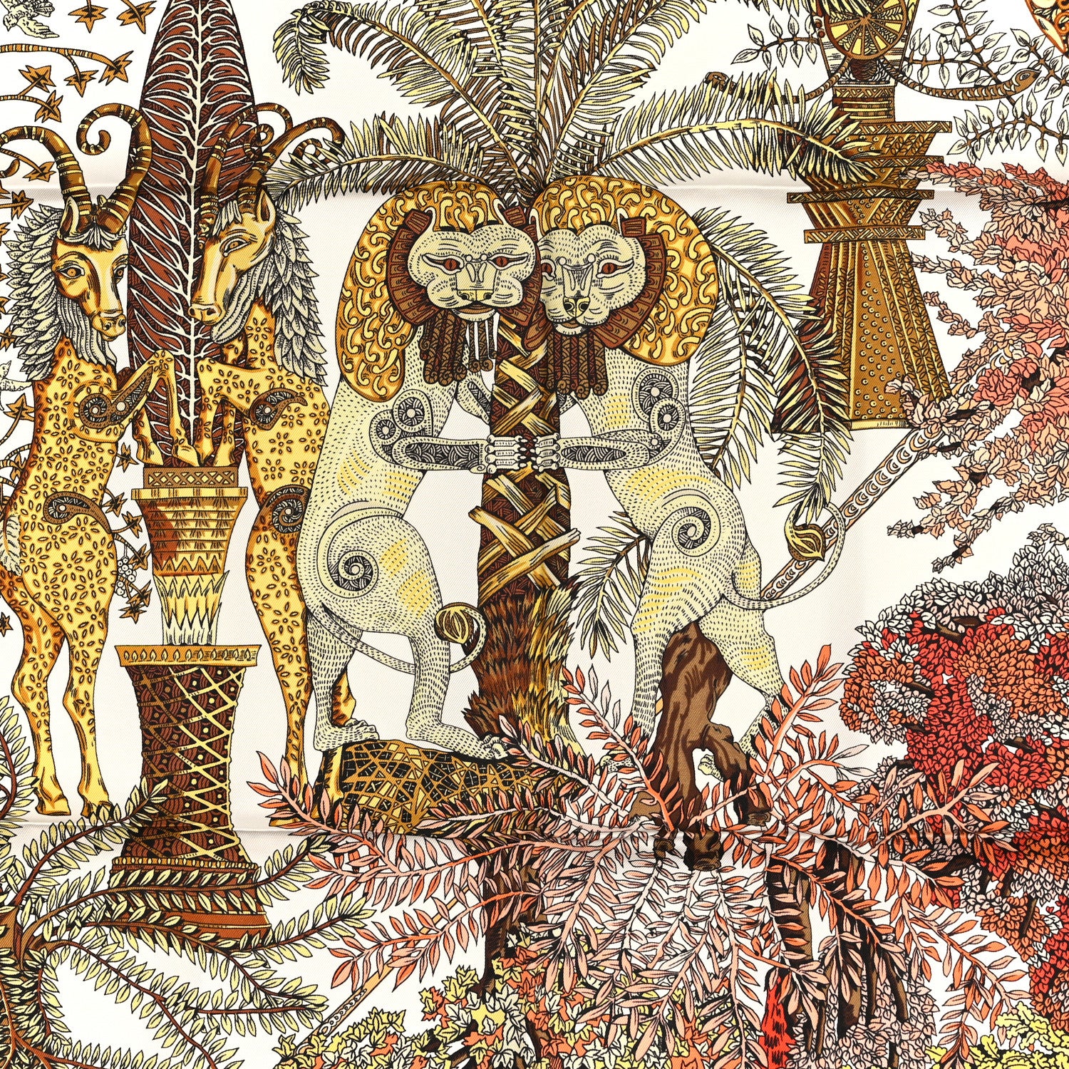 Hermes Silk Les Legendes de l'Arbre Scarf 90 1908435 – FASHIONPHILE