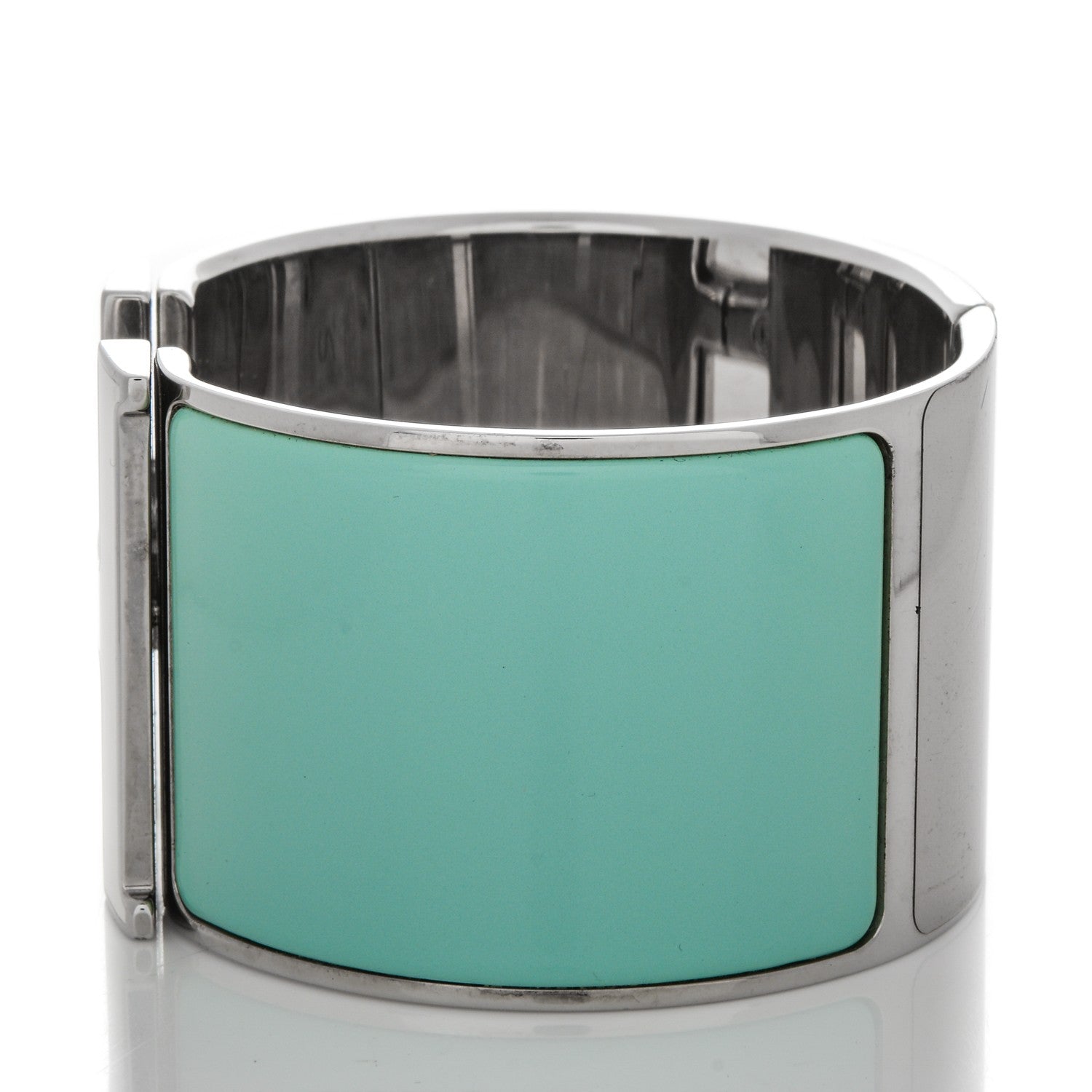 Hermes Enamel Extra Wide Clic Clac H Bracelet PM Lagon White 4 of 6