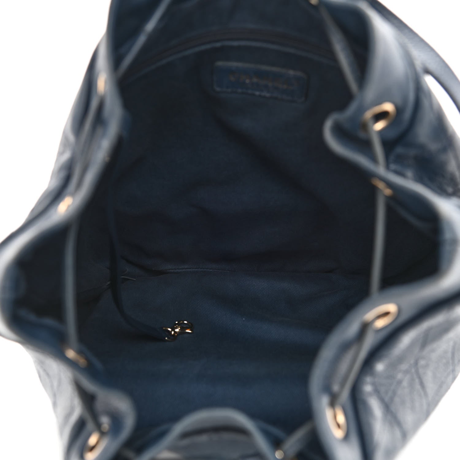 Chanel Sheepskin Caviar Quilted Daily Round Backpack Blue 5 of 10