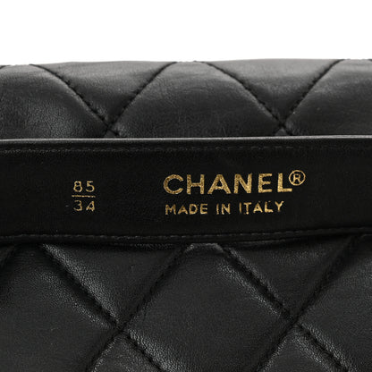 Chanel Lambskin Quilted Flap Waist Belt Bag 85 34 Black 6 of 11