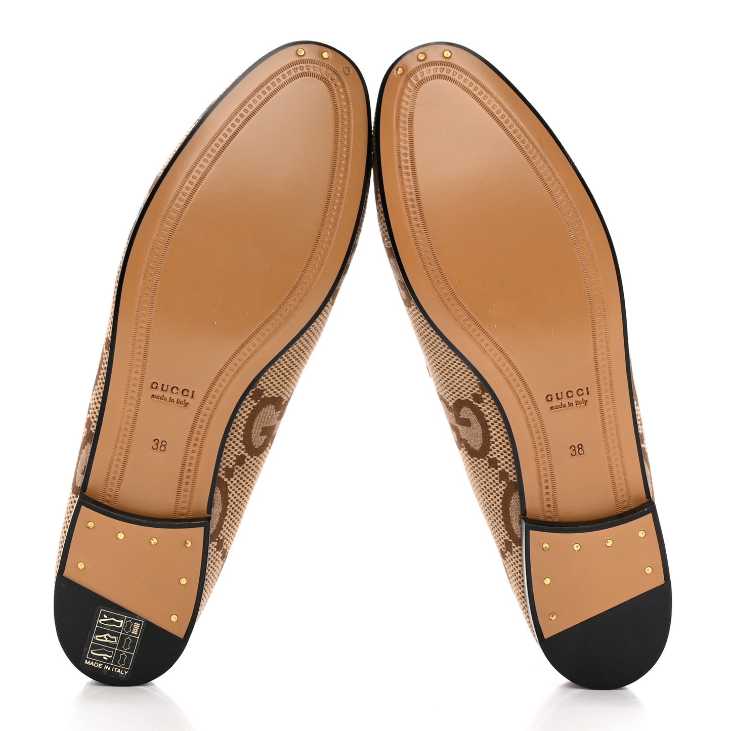 Monogram Jumbo GG Malaga Kid Horsebit Womens Jordaan Loafers 38 Camel Ebony New Acero Beige