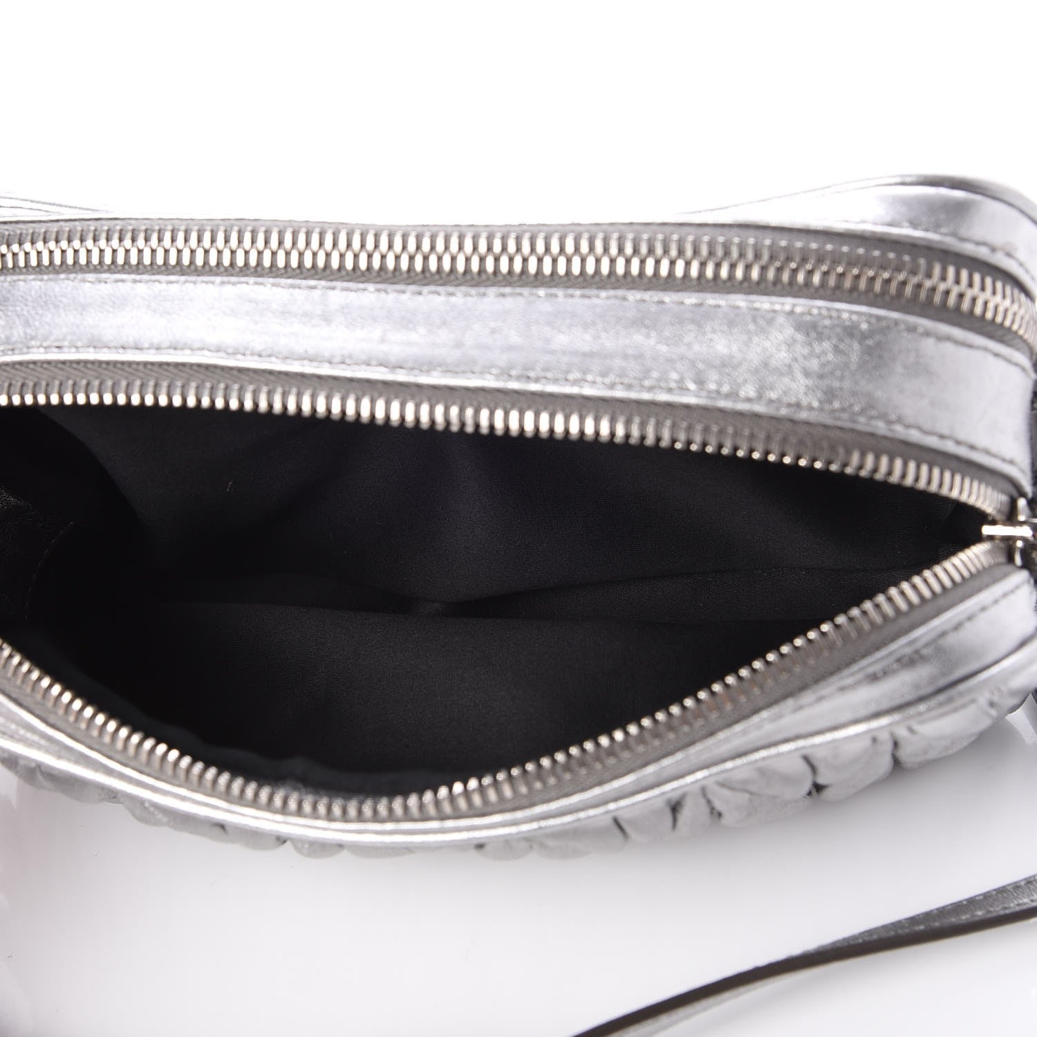 Miu Miu Nappa Matelasse Double Zip Chain Shoulder Bag Cromo 5 of 8