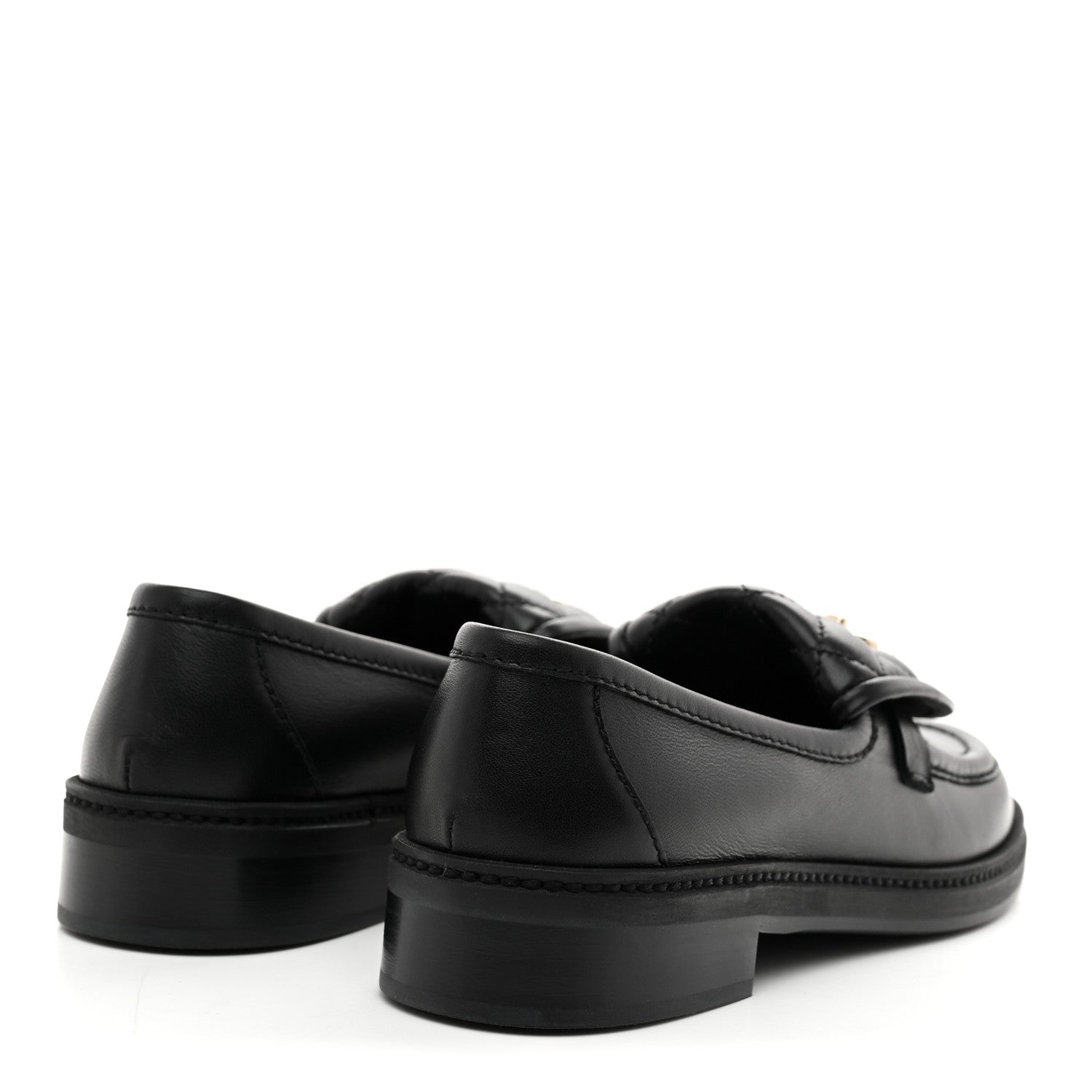 Chanel Lambskin Quilted CC Turnlock Loafers 37 Black 5 of 10
