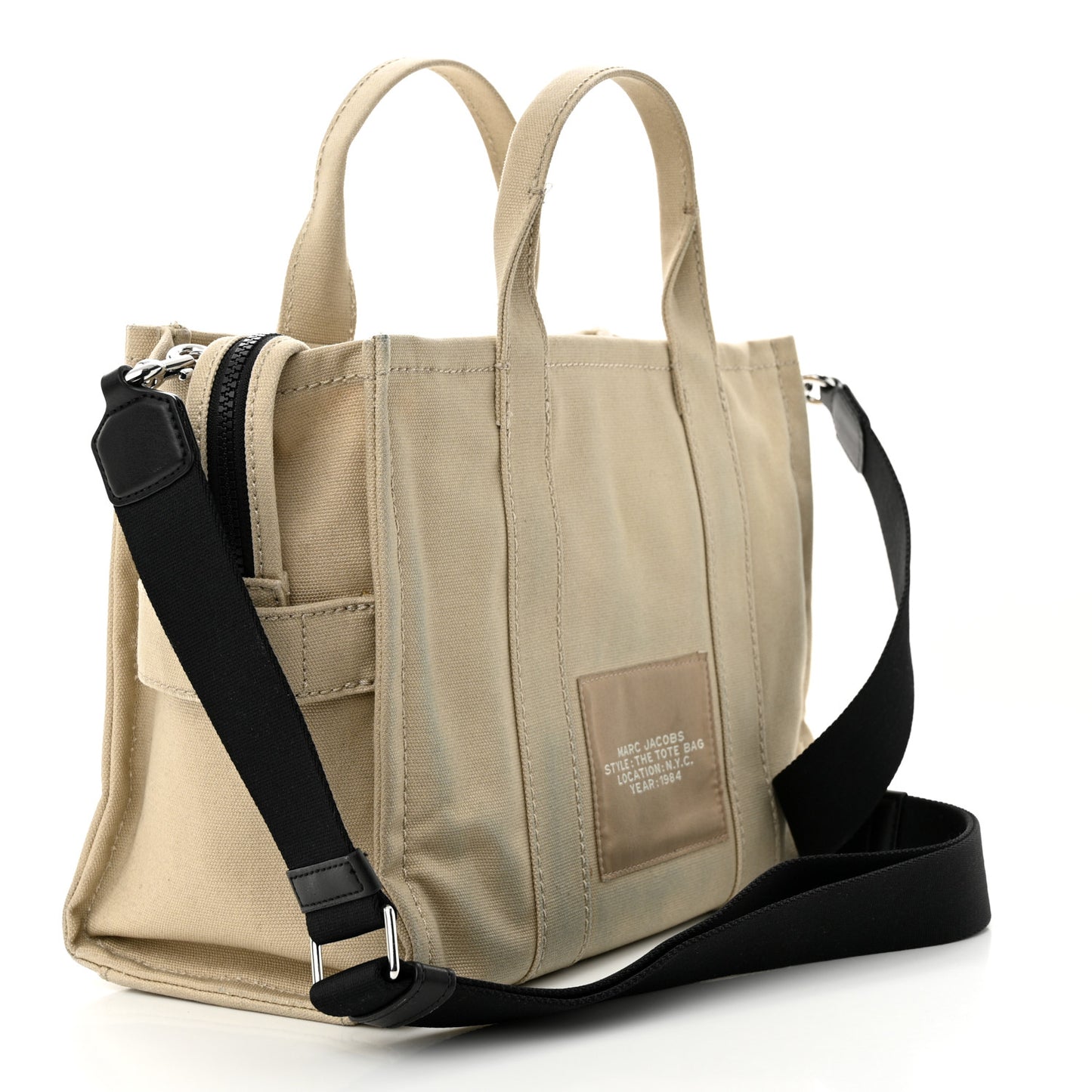 Cotton Canvas Medium The Traveler Tote Bag Beige