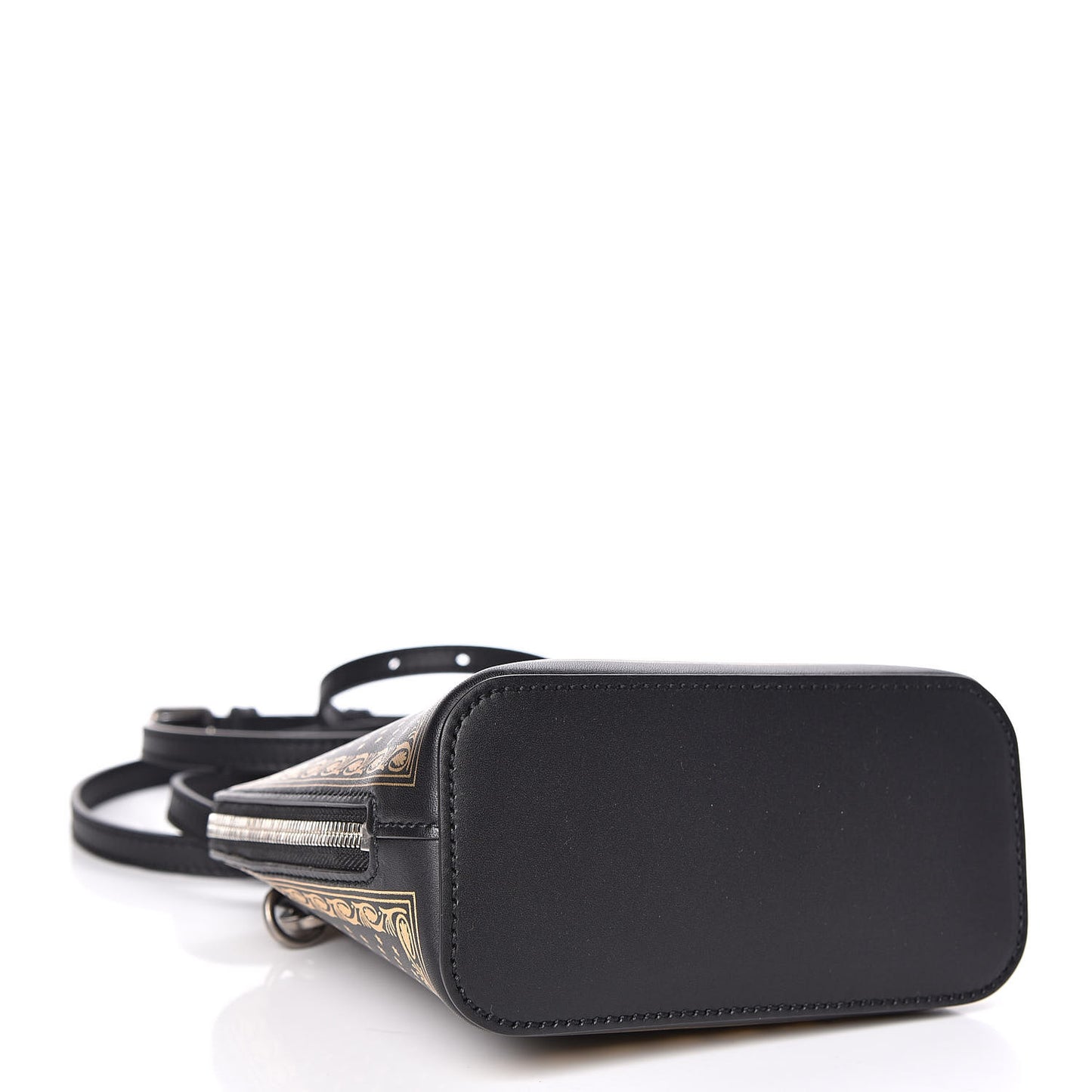 X SEGA Calfskin GUCCY Stars Mini Dome Shoulder Bag Black Gold