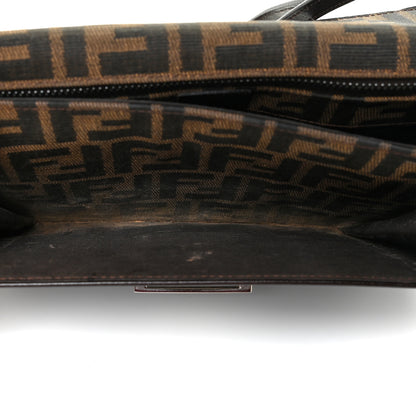 Fendi Zucca Calfskin Flap Clutch Tobacco Black 6 of 22