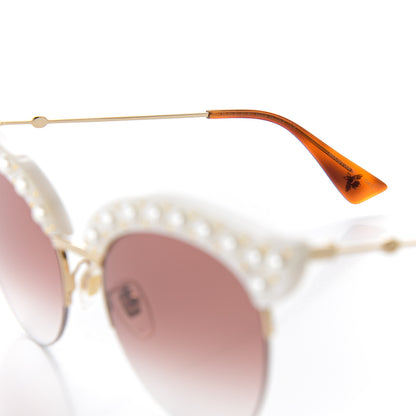 Gucci Pearl Cat Eye Sunglasses GG0212S White 5 of 8