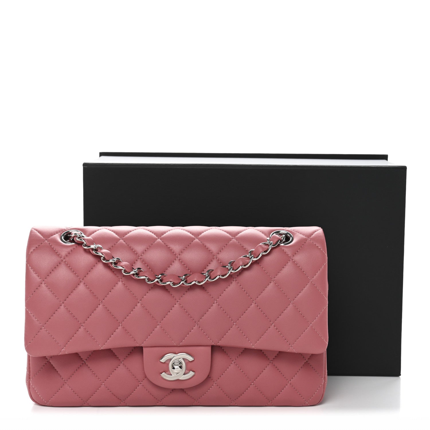 Chanel Lambskin Quilted Medium Double Flap Pink 12 of 12