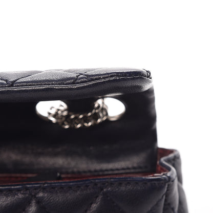 Chanel Lambskin Quilted East West Flap Bijoux Chain Navy Blue 10 of 14