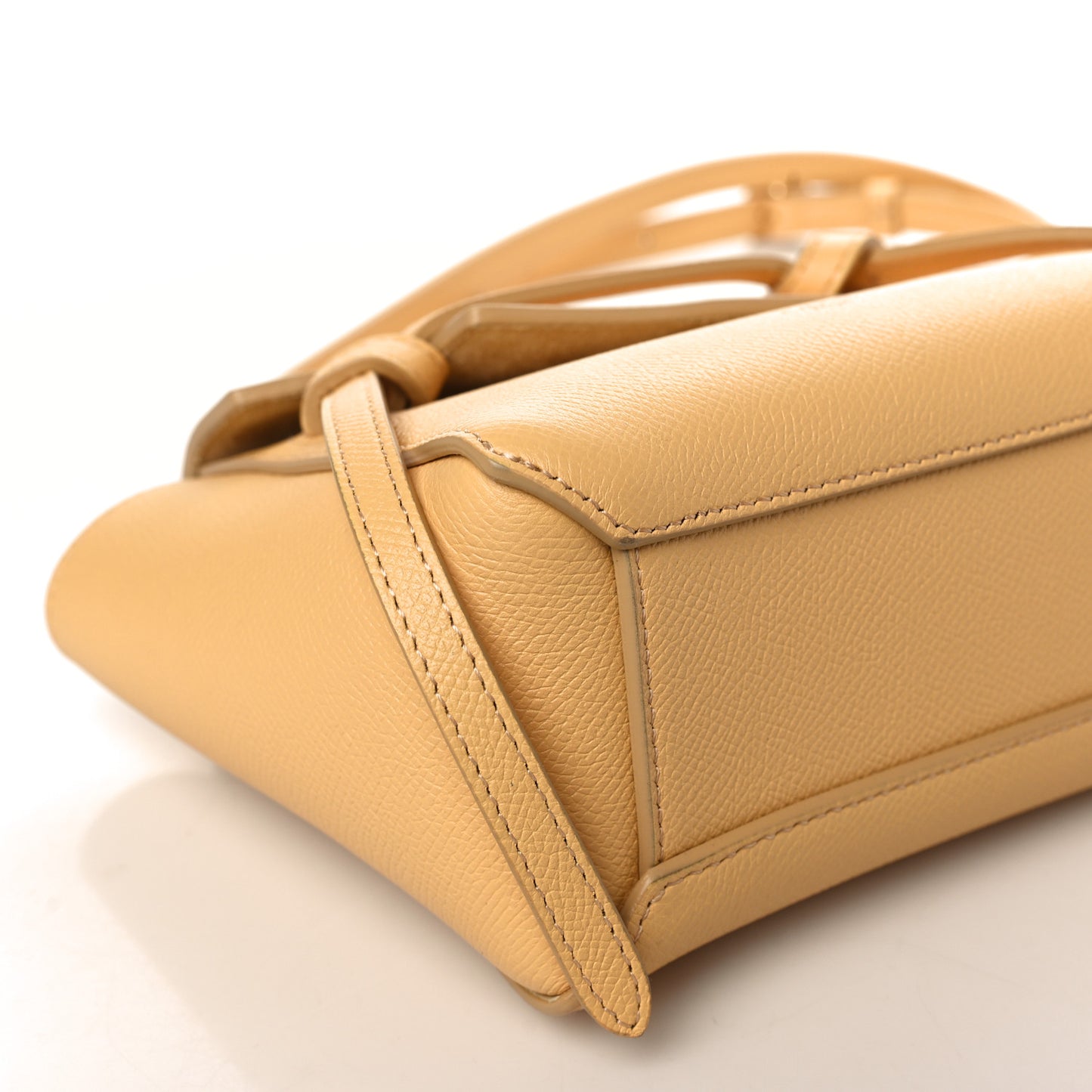 Grained Calfskin Pico Belt Bag Pale Yellow