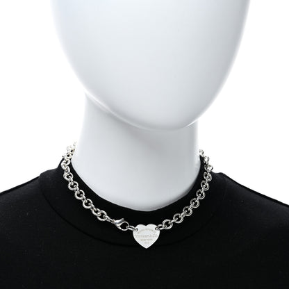 Tiffany Sterling Silver Return to Tiffany Heart Tag Choker Necklace 2 of 4