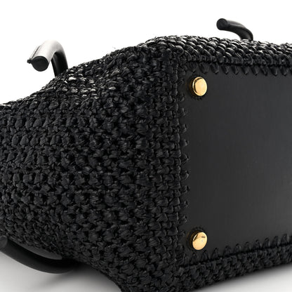 Proenza Schouler Raffia Calfskin Pipe Bag Black 9 of 10
