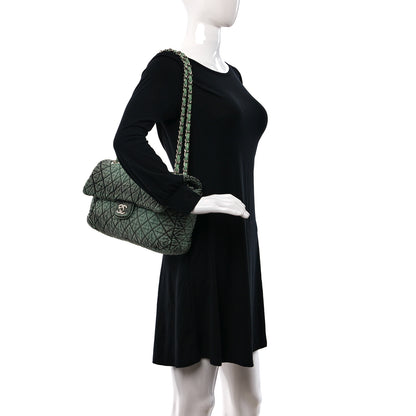 Chanel Denim Quilted Denimpression Flap Green Black 2 of 10