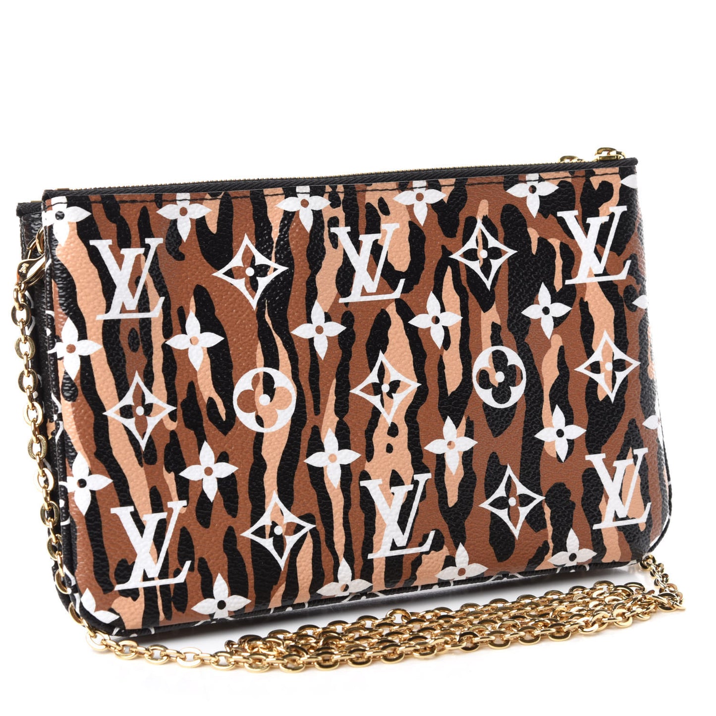 Monogram Giant Jungle Pochette Double Zip Black