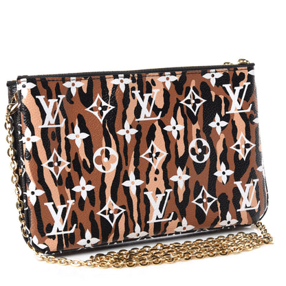 Louis Vuitton Monogram Giant Jungle Pochette Double Zip Black 3 of 7